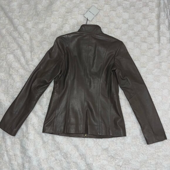 Women’s Cole Haan Wing Collar Leather Jacket • Size XSmall - Picture 6 of 15